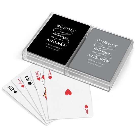Bubbly is the Answer Double Deck Playing Cards